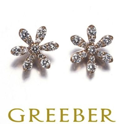 ポンテヴェキオ ピアス ダイヤ ダイヤモンド 0.12ct/0.12ct フラワー K18PG