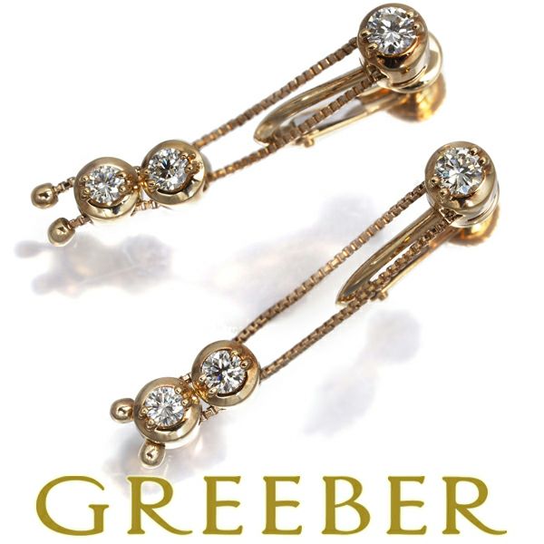 TASAKI タサキ イヤリング ダイヤ ダイヤモンド 0.36ct/0.36ct トリロジー 3P K18YG 