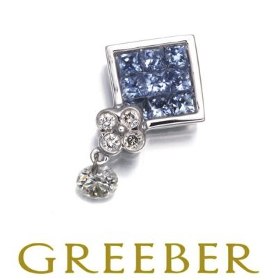 レ・エッセンシャル ペンダントトップ サファイア ダイヤ ダイヤモンド ミステリーセッティング フラワー