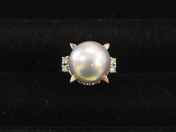 タサキ　真珠　指輪　ダイヤモンド　Pt900